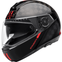 Schuberth C4 PRO CARBON ECE Fusion Red Flip-Up Helmet, Size 53 (XS) | 4548273360